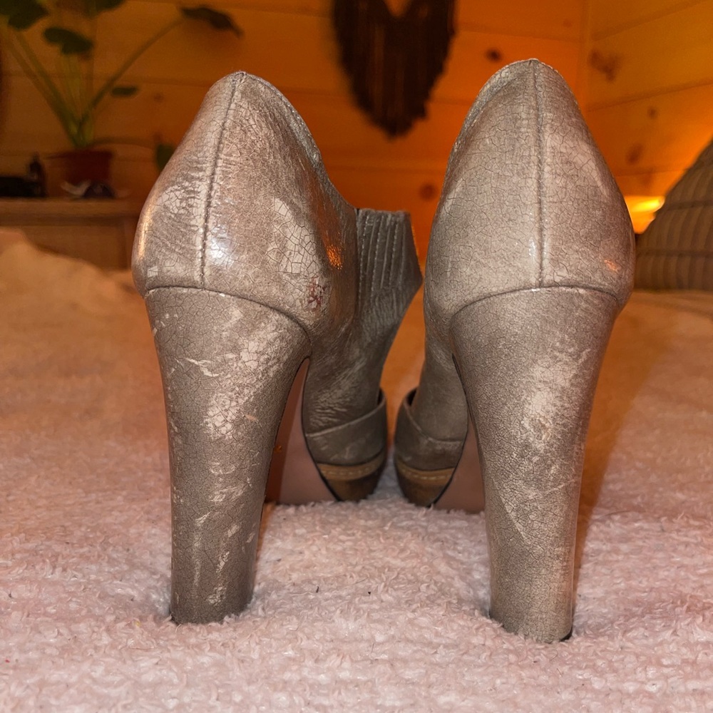 Prada Rustic Peep Toe High Heels - Picture 4 of 6